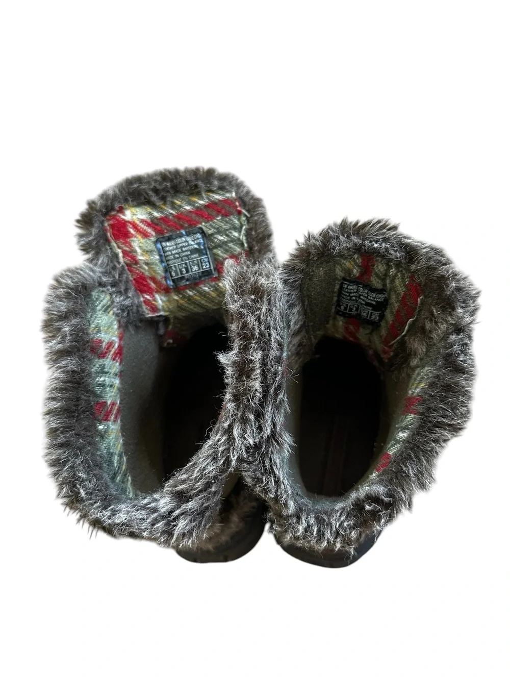 Vintage Skechers Tough Boots Fur Trim Suede Grunge Y2K Chunky Winter Gorpcore